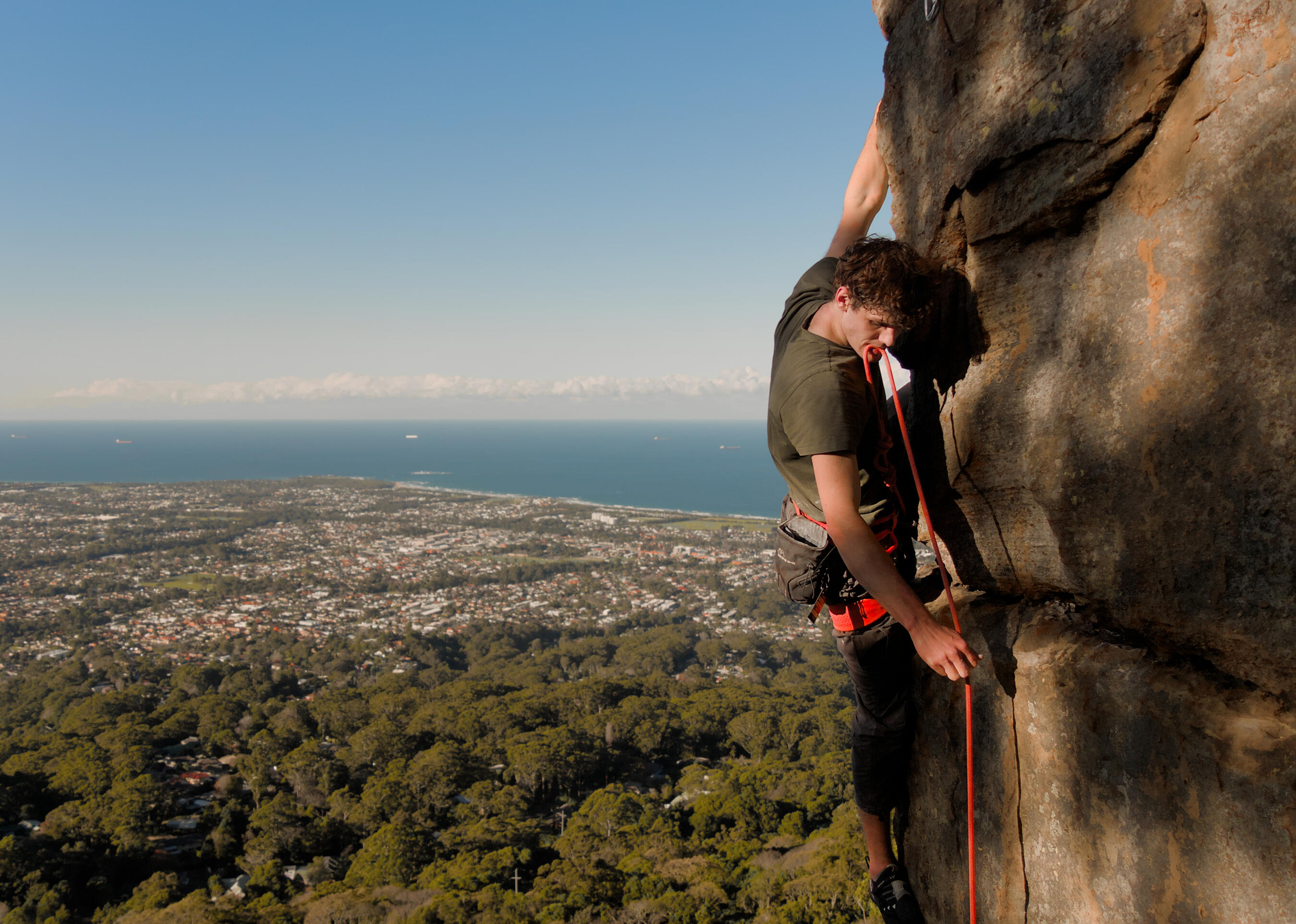 Harry Climbing Wallyard Arete
